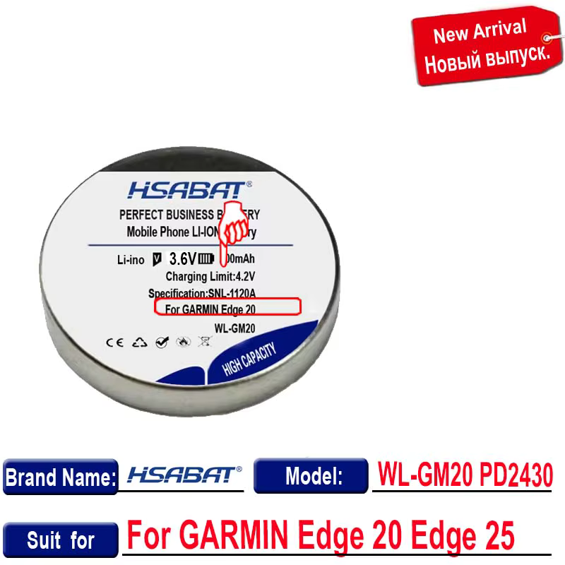 HSABAT 300mAh WL-GM20 PD2430 Batterie pour GARMIN Edge 20 / Edge 25 24.com