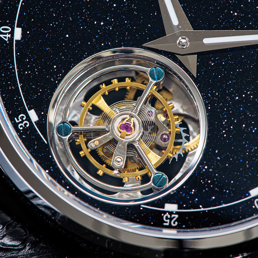 Sugess Tourbillon mouvement montre hommes de luxe mécanique montre-bracelet véritable pierre bleue Glamour maître