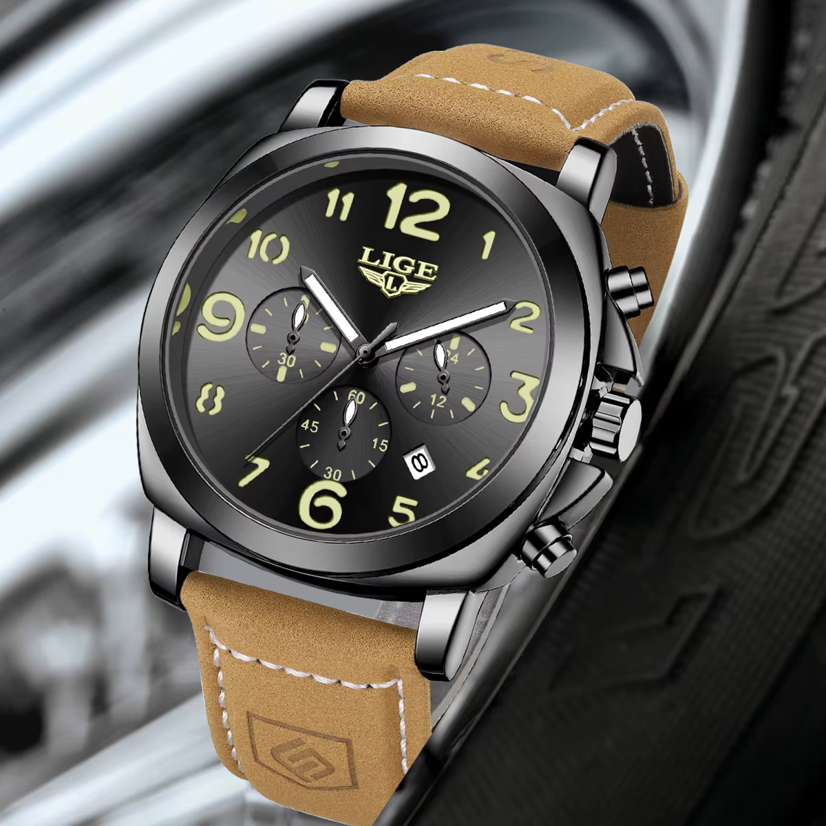 Montre militaire de luxe LIGE pour homme