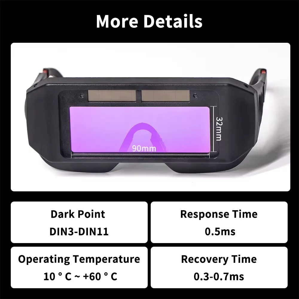 Casque de soudage à énergie solaire, lunettes de soudage à obscurcissement automatique, lunettes de soudeur LCD pour lunettes de soudage Plasma TIG MIG MMA