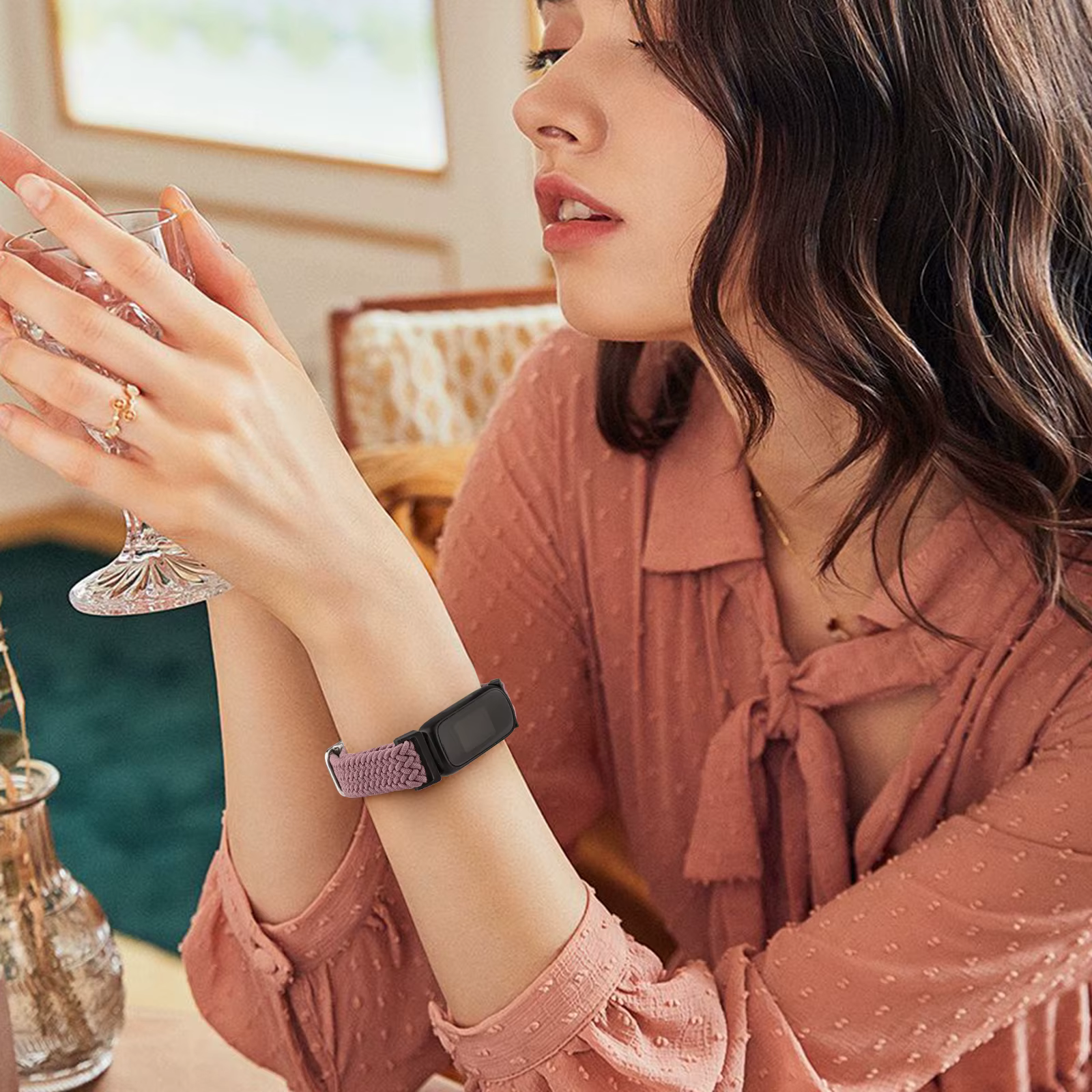 Bracelet en Nylon élastique tressé pour Fitbit inspire 2 3/inspire Hr
