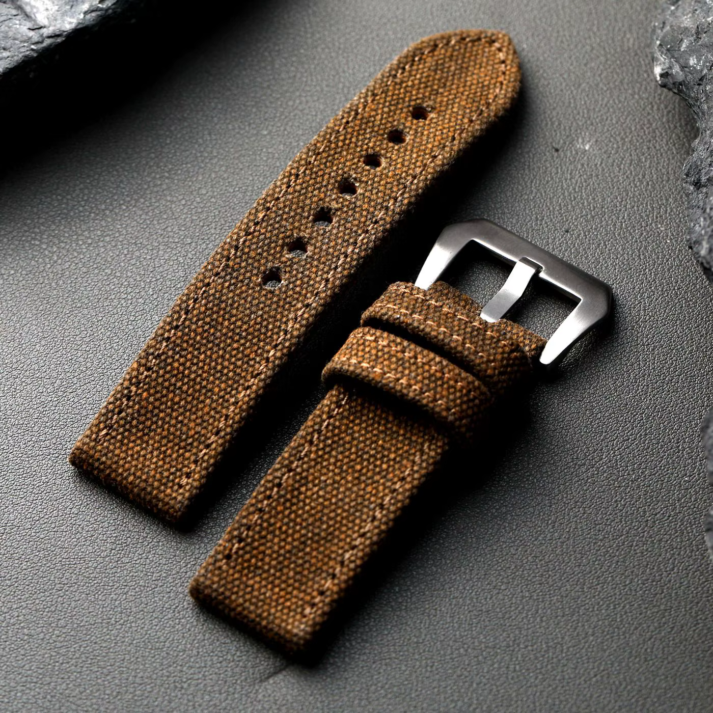 Bracelet de montre double couche en toile haut de gamme