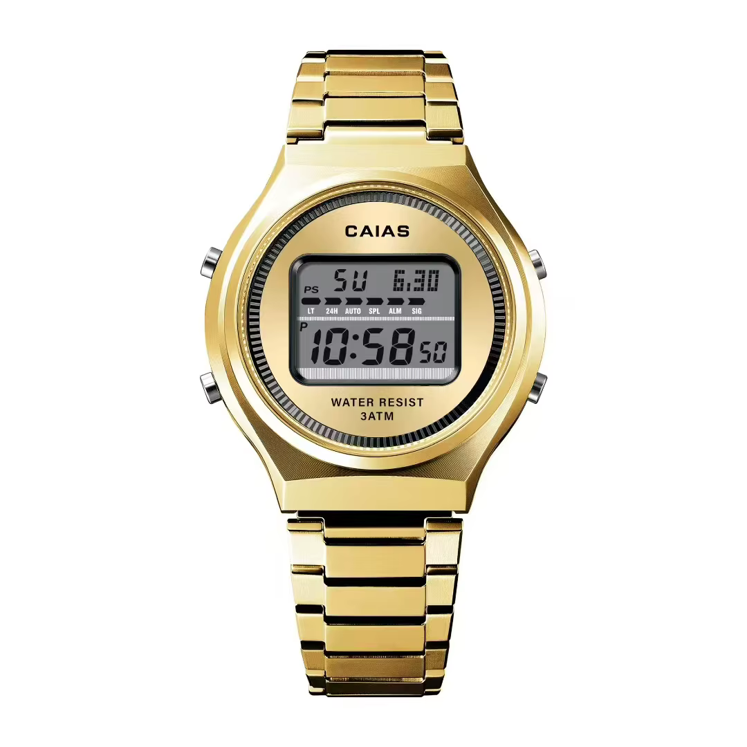 CAIAS Montre numérique de sport décontractée unisexe avec affichage LED