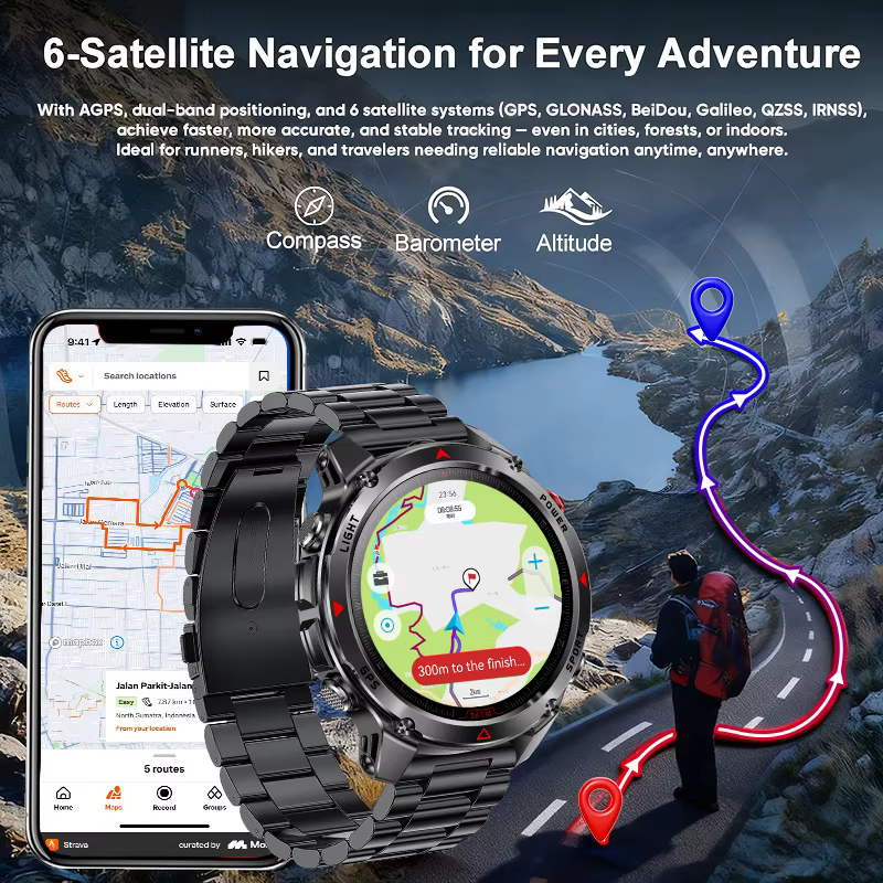 T-rex 3 Pro militaire Grade AGPS montre intelligente 10ATM étanche double bande GNSS boussole altimètre AMOLED natation
