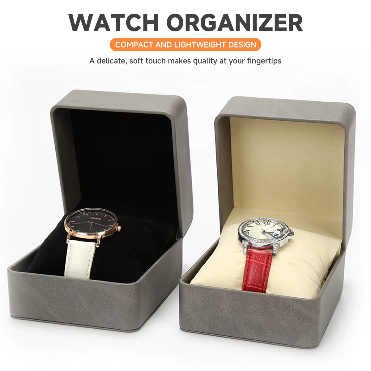 Boîte à montre simple en cuir de luxe