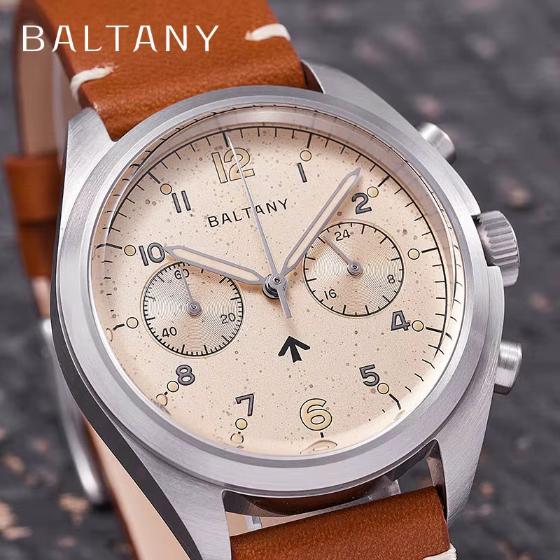 Baltany 39mm montre à Quartz homme S5044 militaire Chrono RAF 6BB hommage