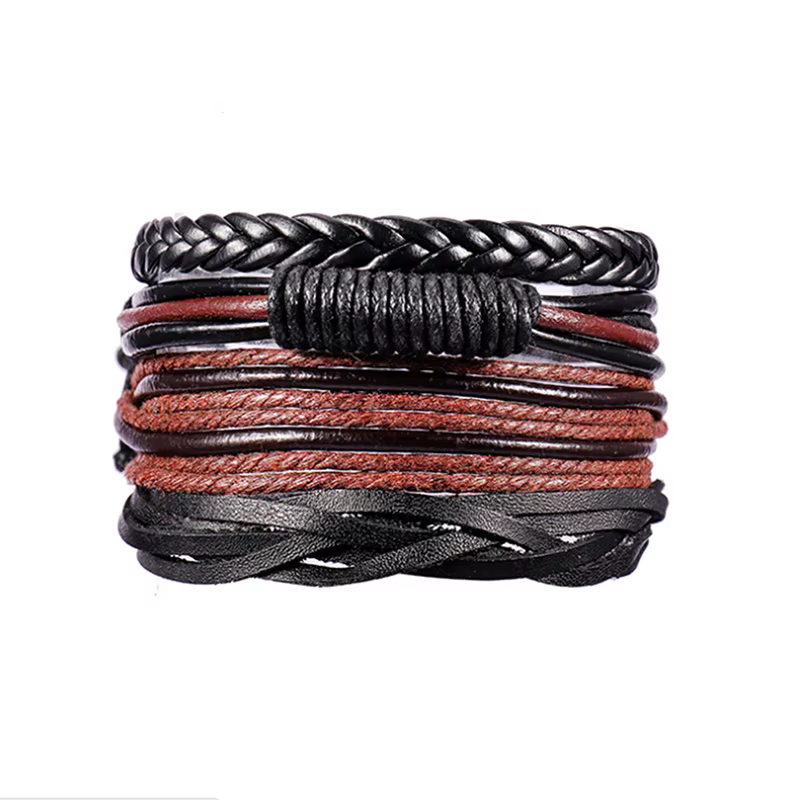 Bracelets en cuir tressé pour hommes