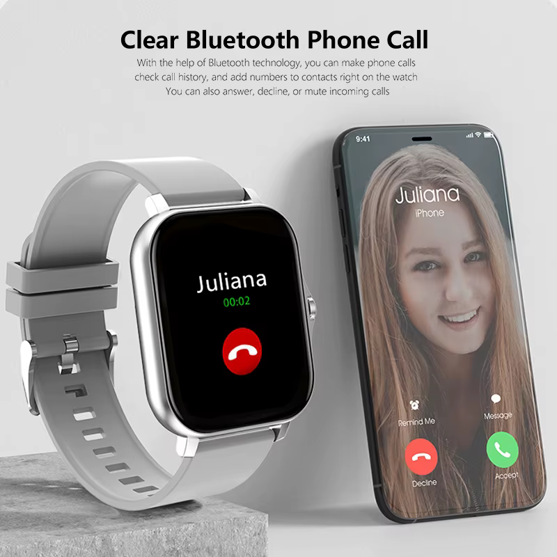 1.83 ''Sport montre intelligente Fitness horloge moniteur de santé étanche Smartwatch sans fil appel montres pour hommes femmes IOS Android 2025