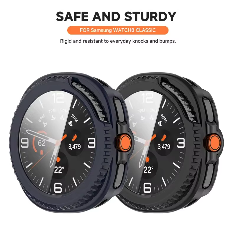 Verre trempé + boîtier PC pour Samsung Galaxy Watch 8 40/44mm classique 46mm coque de protection Anti-chute