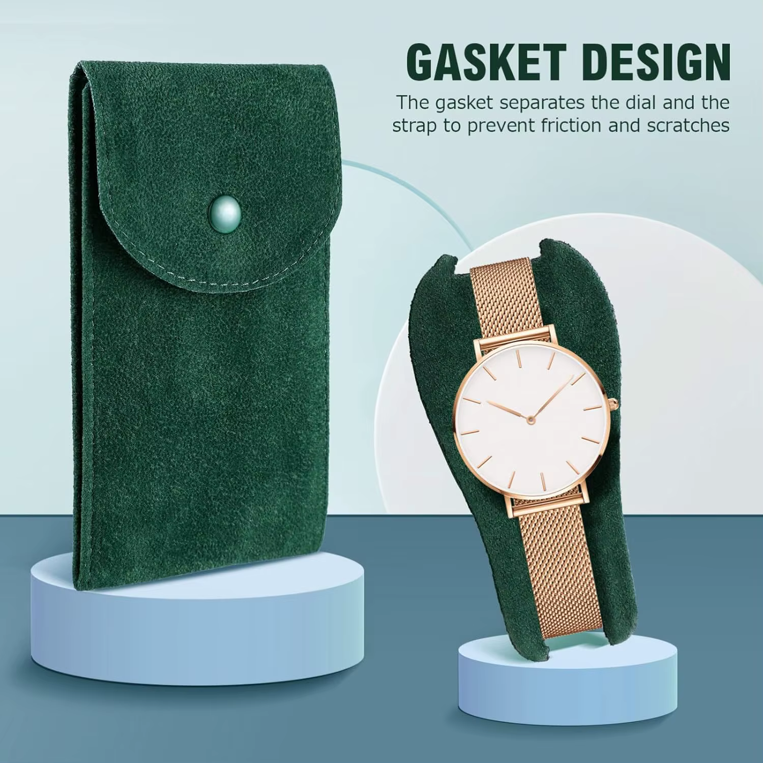 Pochette de rangement portable en tissu flanelle pour montre