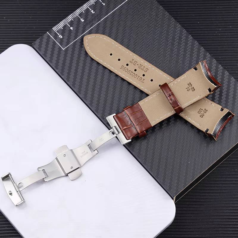 Bracelet de montre en cuir véritable pour homme