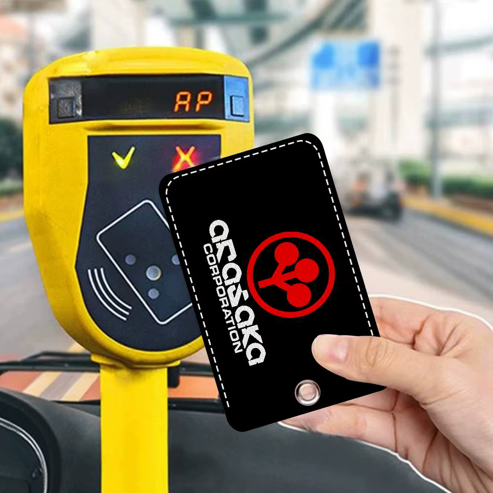 Arasaka Corporation Logo Rectangle étui pour carte d'identité porte-clés sac de carte d'accès porte-étiquette anneau porte-carte en cuir porte-clés accès