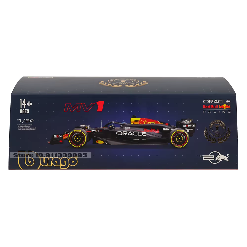 Bburago 1:24 2024 F1 Oracle Red Bull Racing # 1 Verstappen maximum # 11 Sergio Perez modèle de voiture en alliage avec modèle de voiture en acrylique jouet cadeau