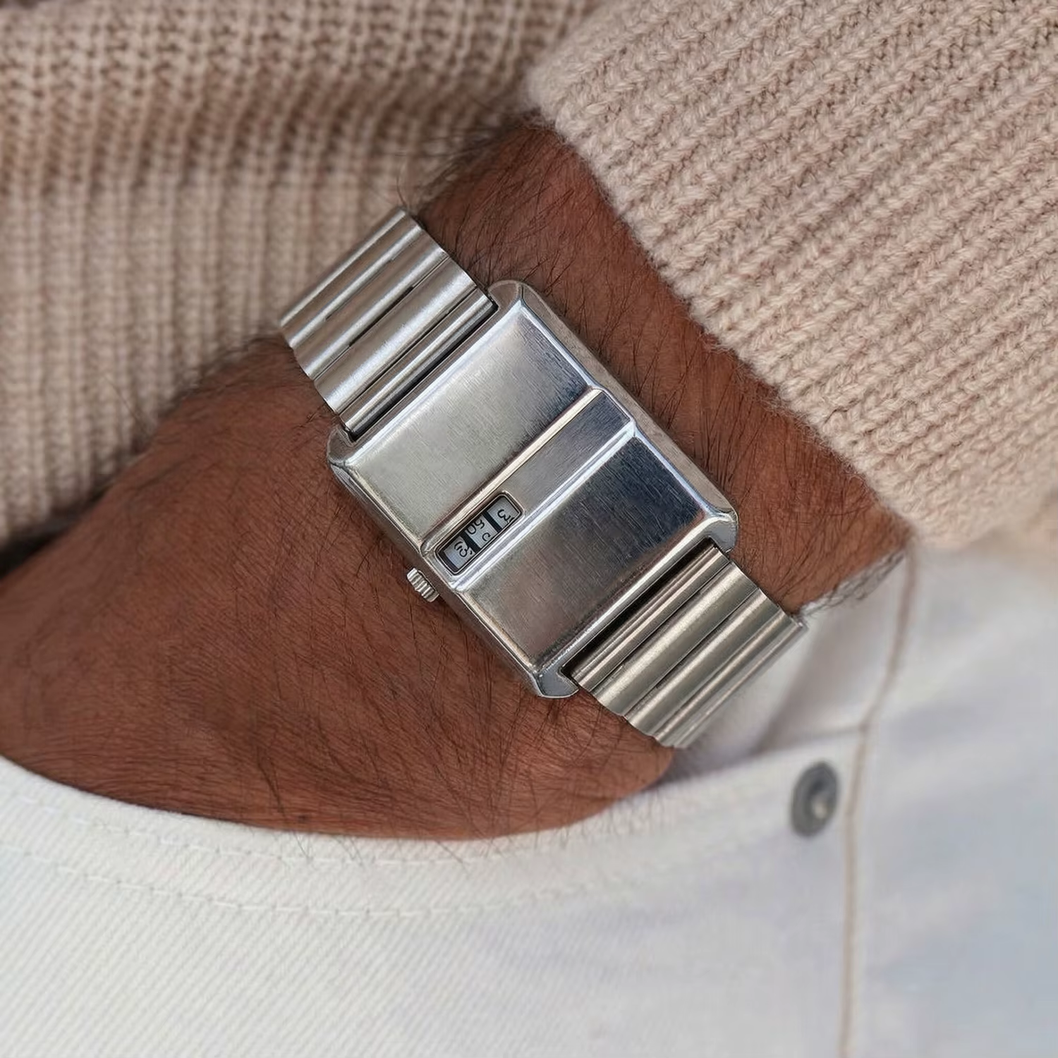 Montre-bracelet à quartz rétro carrée pour homme CILOA