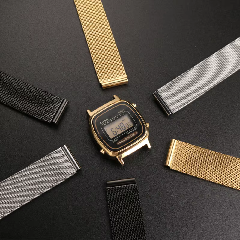 Bracelet de montre en maille Milan pour Casio, petit argent rétro petit or LA670 LA680 LA690, bracelet de montre en acier inoxydable pour femmes 13mm 14mm