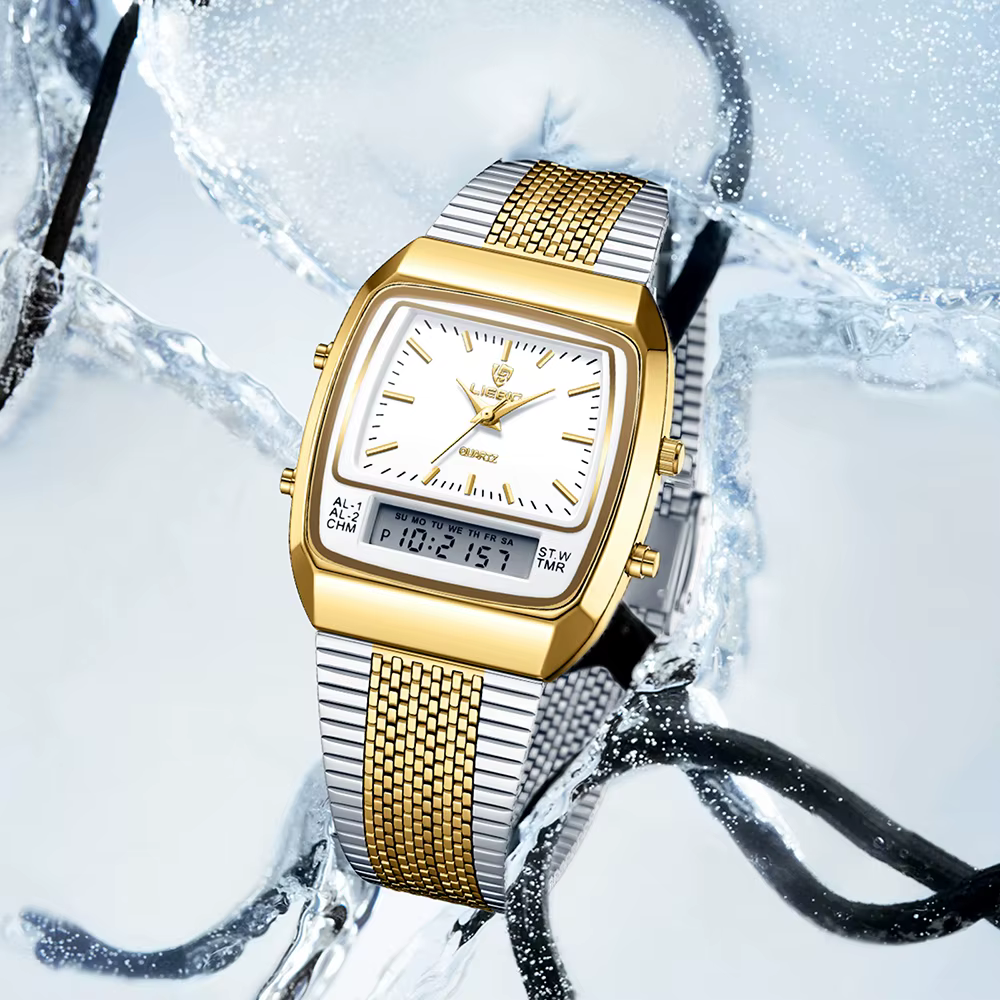 LIEBIG montres à Quartz numériques en plein air pour hommes femmes mode décontracté double affichage temps sport