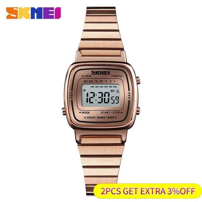 Skmei-Montre numérique étanche à petit cadran pour femme