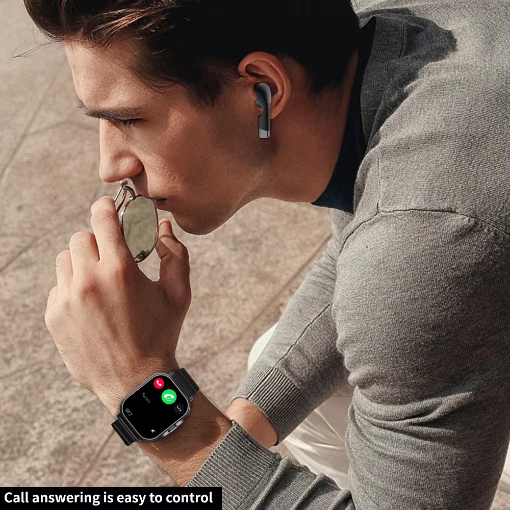 Montre connectée Bluetooth 2 en 1 avec écouteurs TWS