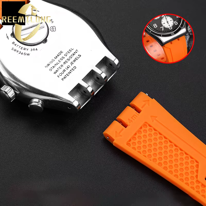 Bracelet de montre en caoutchouc et résine de silicone pour homme