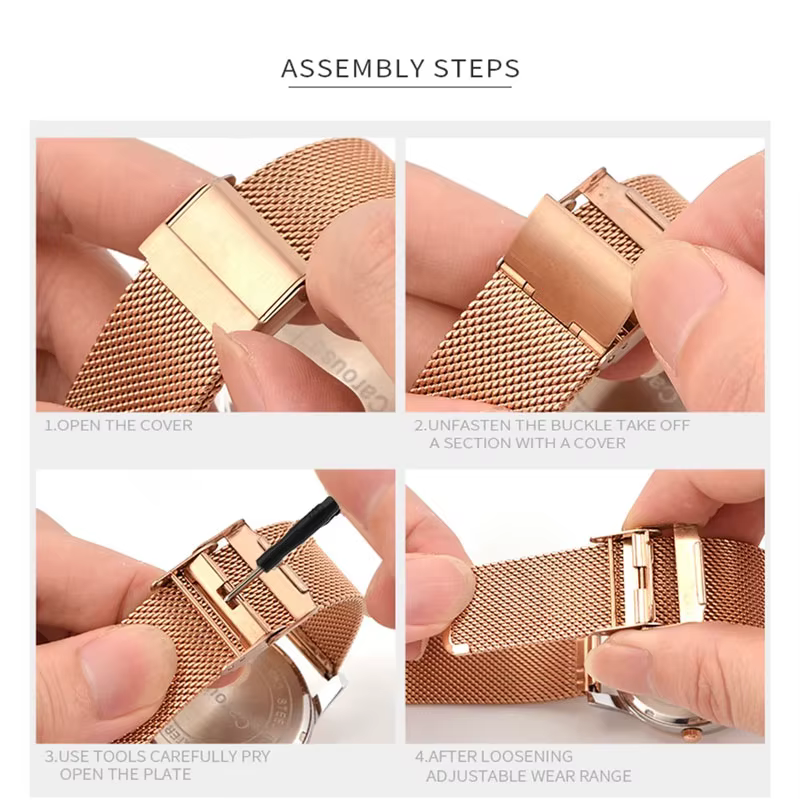 Bracelet de montre en métal et acier inoxydable