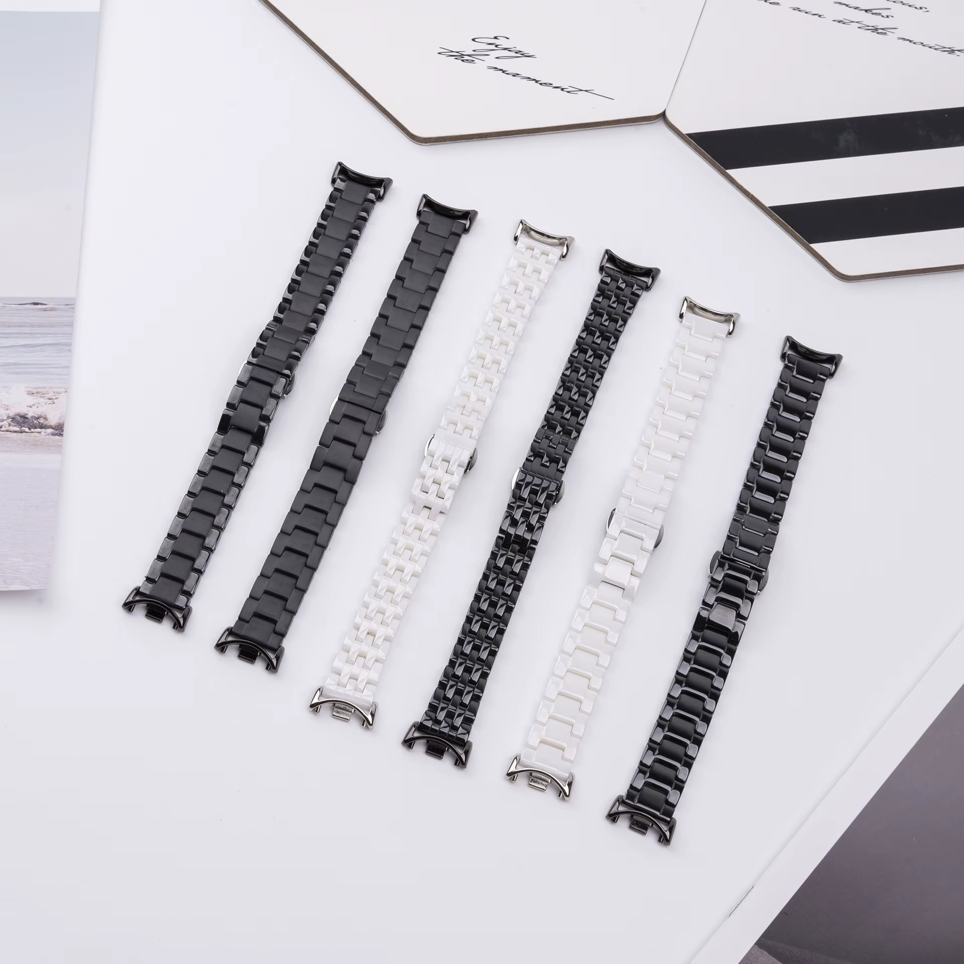 Bracelet en céramique pour Xiaomi Band 10 9 8, Bracelet de montre intelligent, boucle papillon, Bracelet de remplacement pour Xiaomi Mi Band10, accessoires