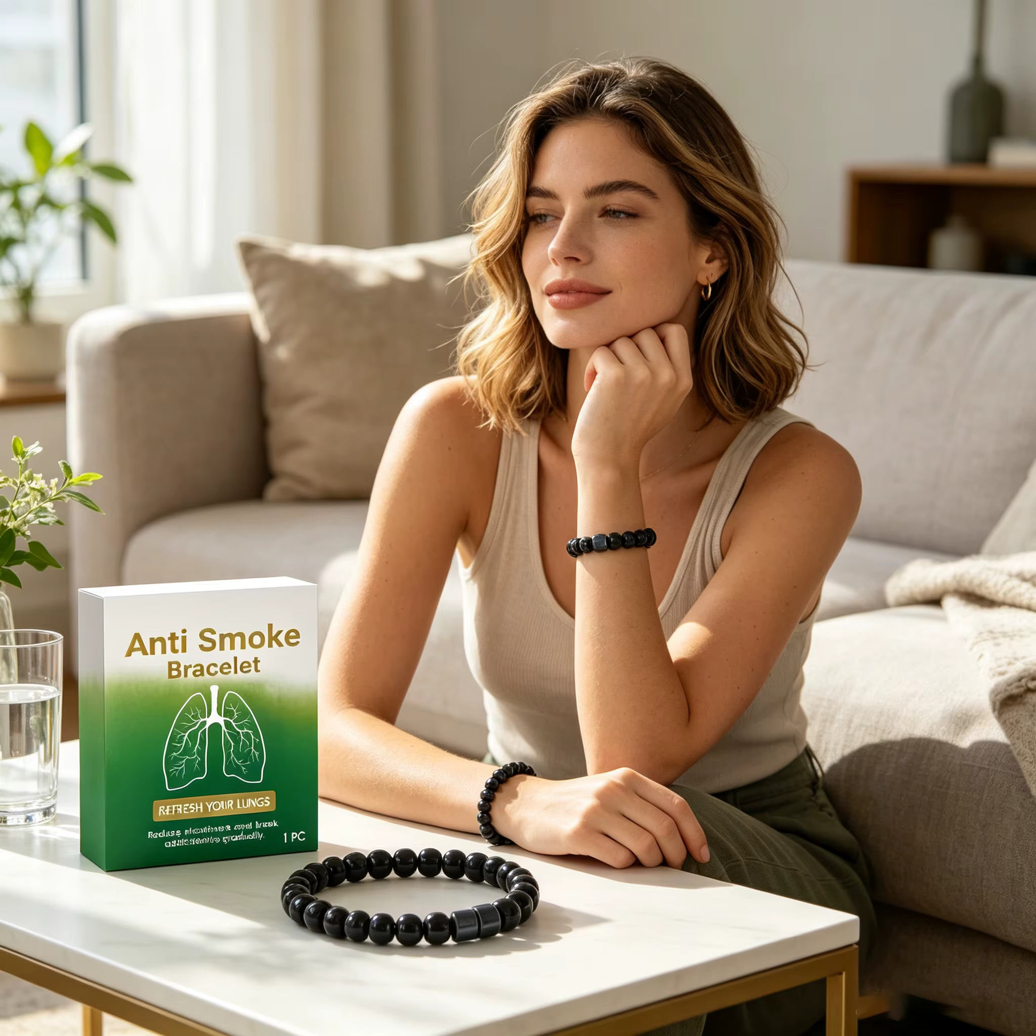 Bracelet anti-tabac pour hommes : Réduit les envies de fumer, aide à la sevrage, combat la dépendance au tabac, soulage l'anxiété, améliore la qualité du sommeil