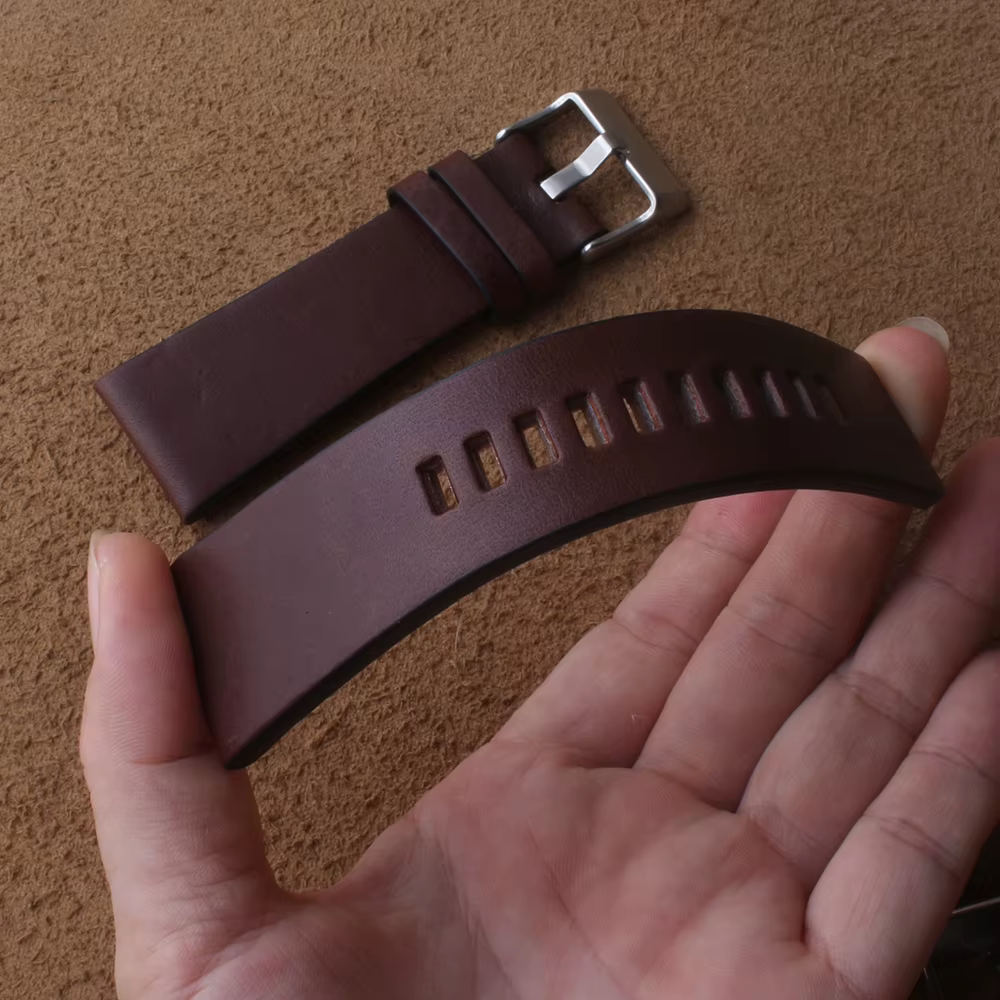 Bracelets de montre en cuir véritable pour homme