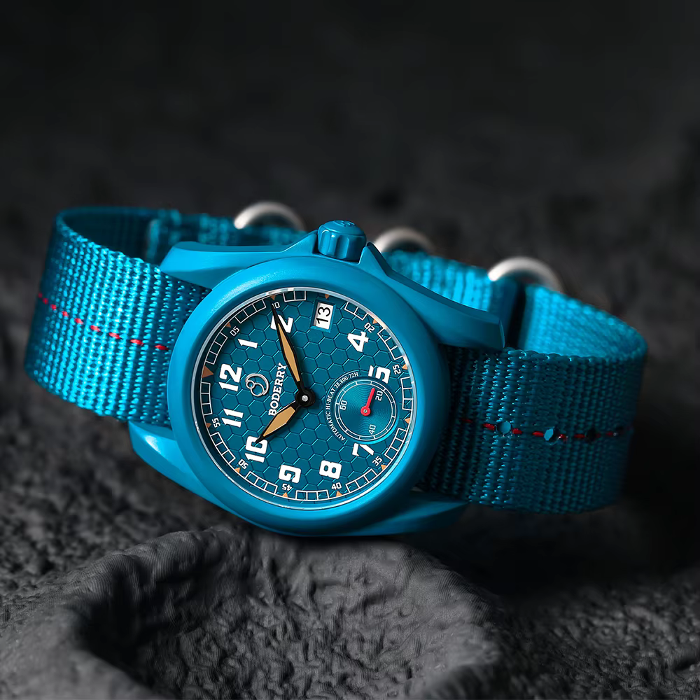 Boderry Field Watch VOYAGER Automatic S72 – Montre-bracelet pour homme avec réserve de marche de 72 heures