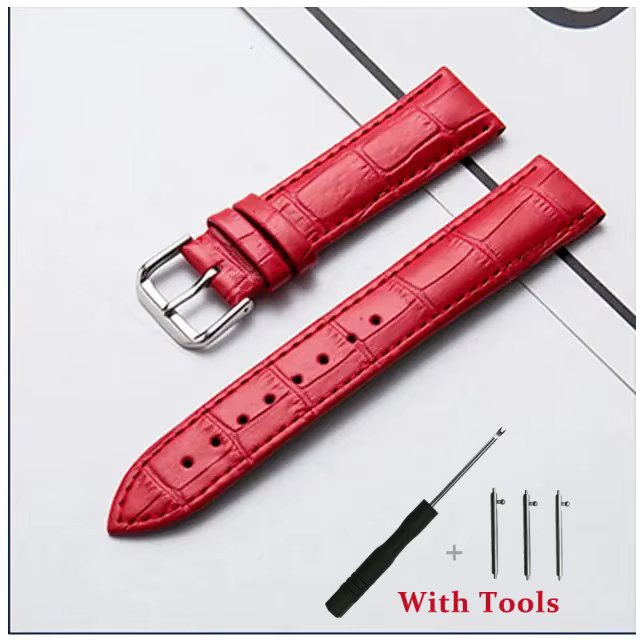 16mm 18mm 20mm 22mm 24mm bracelet de montre en cuir de veau à dégagement rapide pour femmes
