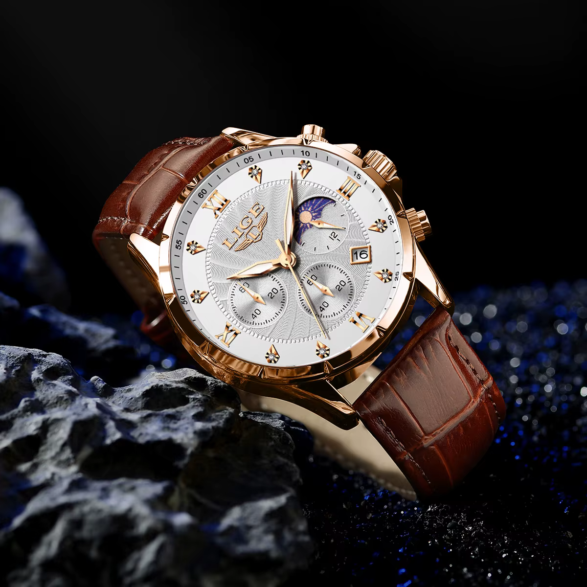 Relogio Masculino LIGE Montre décontractée pour hommes