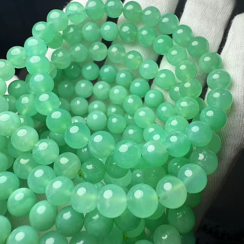 Bracelet en Chrysoprase naturelle d'Australie, stabilisateur d'émotion, anti-Stress et rehausseur de mémoire, bijoux