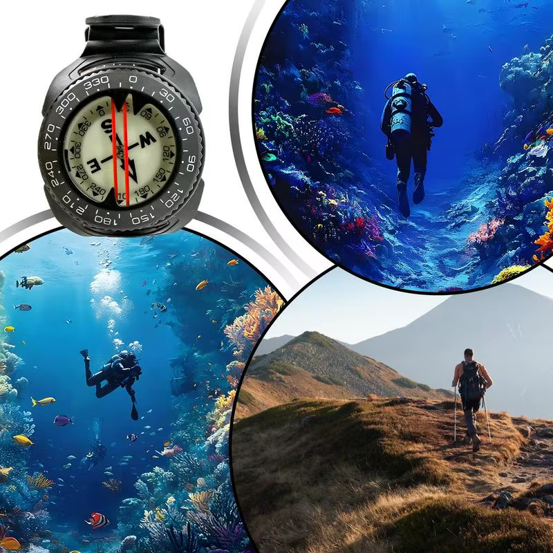 Boussole montre style sous-marine 50m