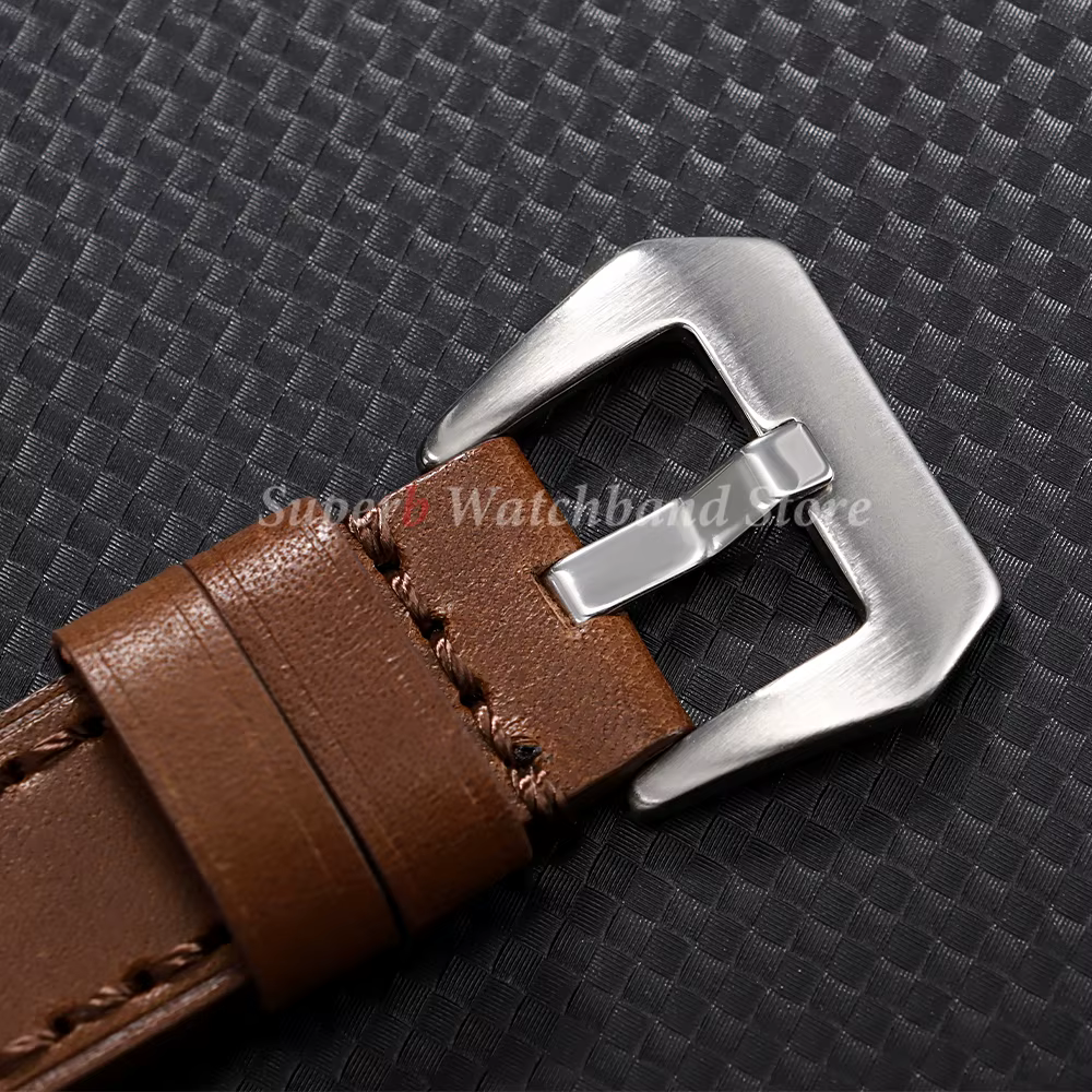 Bracelet de montre en cuir de vachette de haute qualité pour Panerai marron