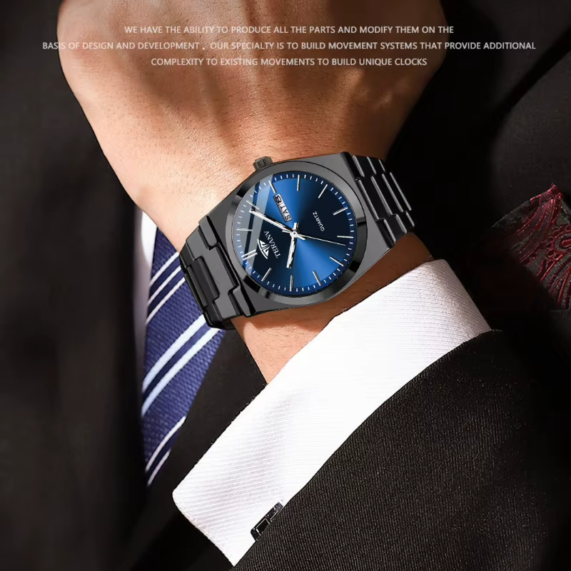 Montre pour homme, montre à quartz ultra-fine lumineuse