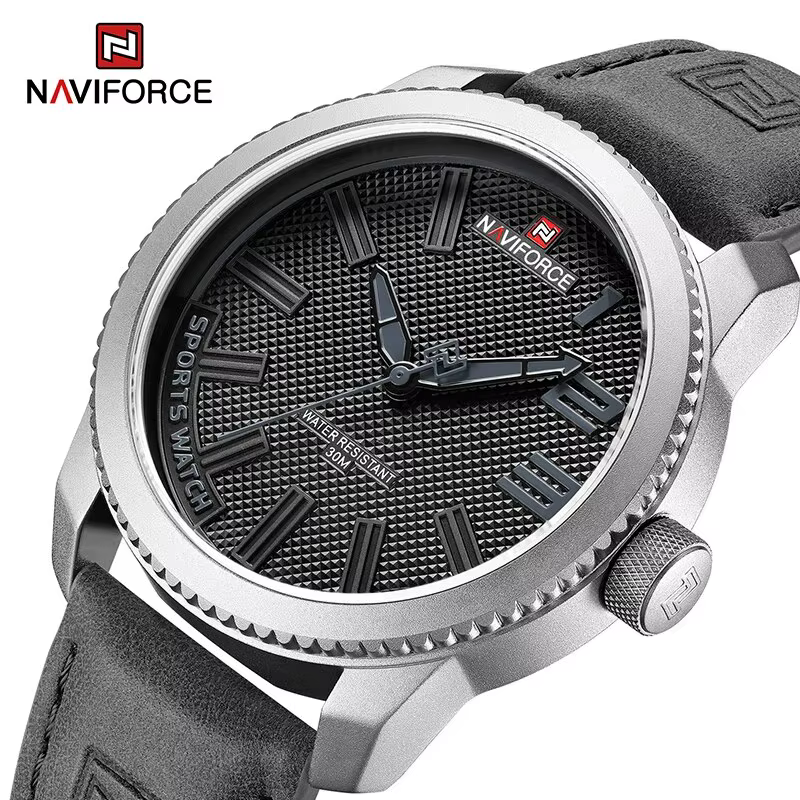 NAVIFORCE populaire homme montre-bracelet militaire sport antichoc étanche en cuir montre hommes mode horloge décontractée Relogio Masculino