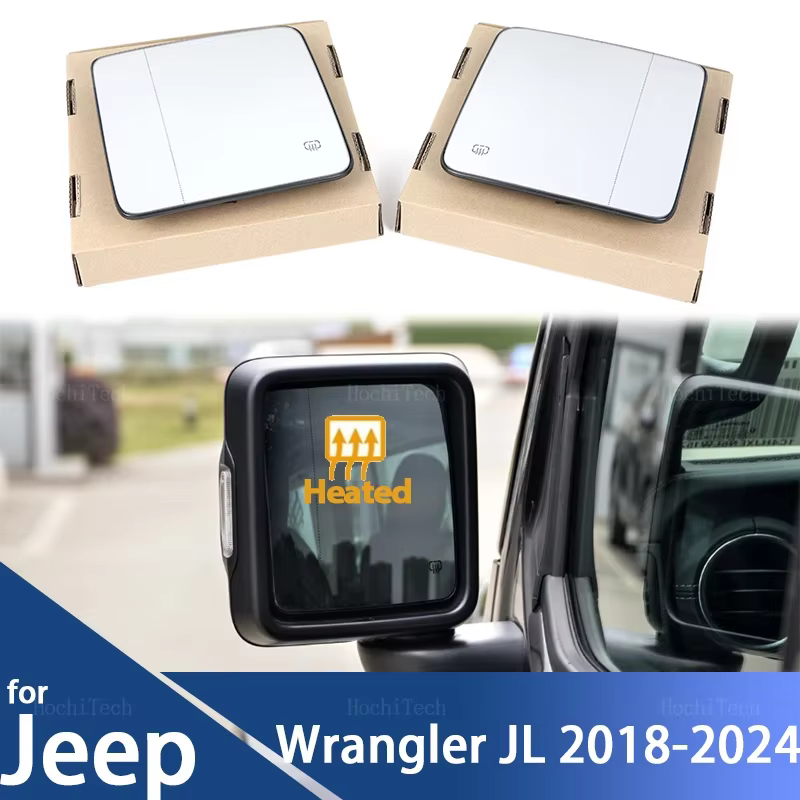 Rétroviseur Latéral en Verre pour Jeep Wrangler JL, Accessoire pour Modèles 2018, 2019, 2020, 2021, 2022, 2023