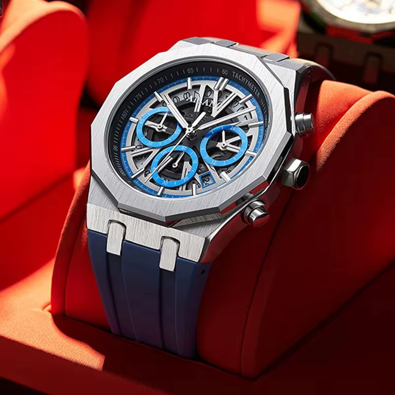 Reloj Hombre 2025 hommes Sport chronographe Montre en acier inoxydable avec Dates étanche lumineux