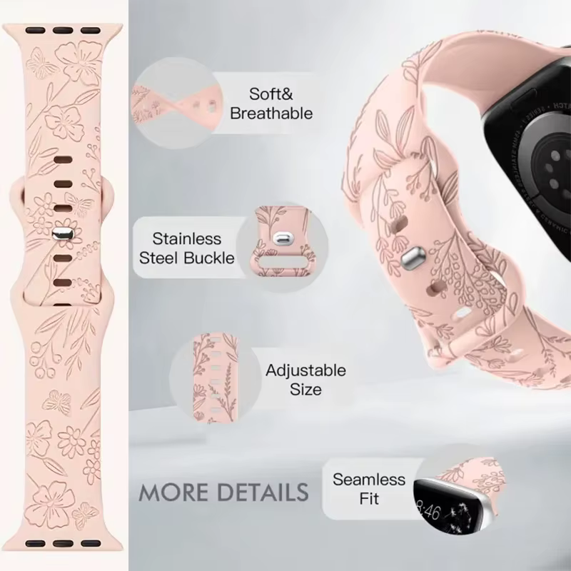 Bracelets gravés pour Bracelet de montre Apple 10 46mm 42mm 40mm 44mm 45mm