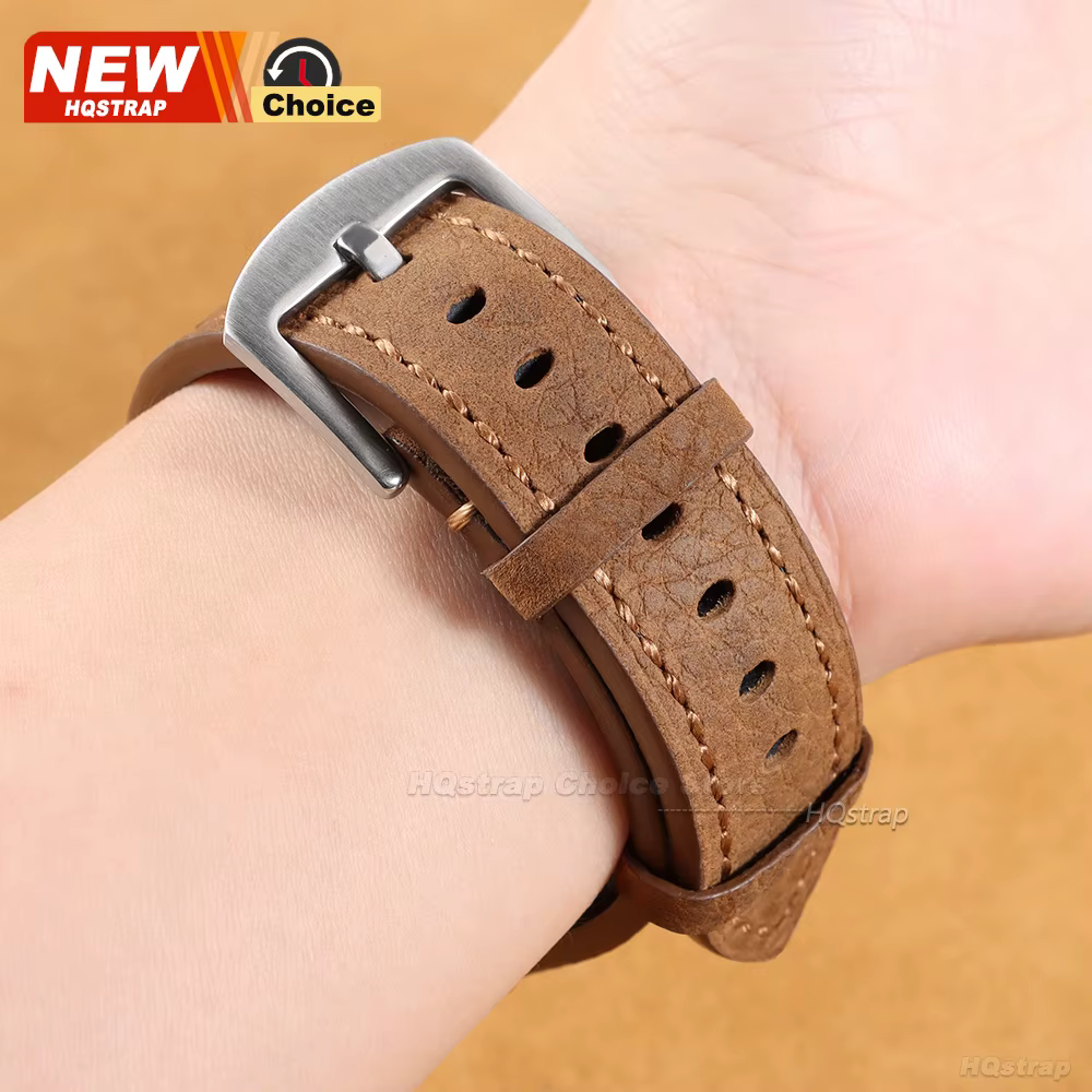 Bracelet de montre en cuir fait main rétro 20mm 22mm à motif litchi à dégagement rapide pour Omega