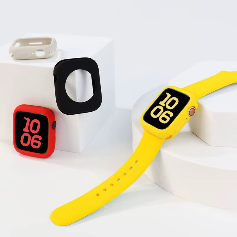 Soft Silicone Case for Apple Watch 11-10 46mm 42/40/44/41/45mm Bumper protector Cover iwatch Series 9 8 7 6 5 4 SE 3 Accessories