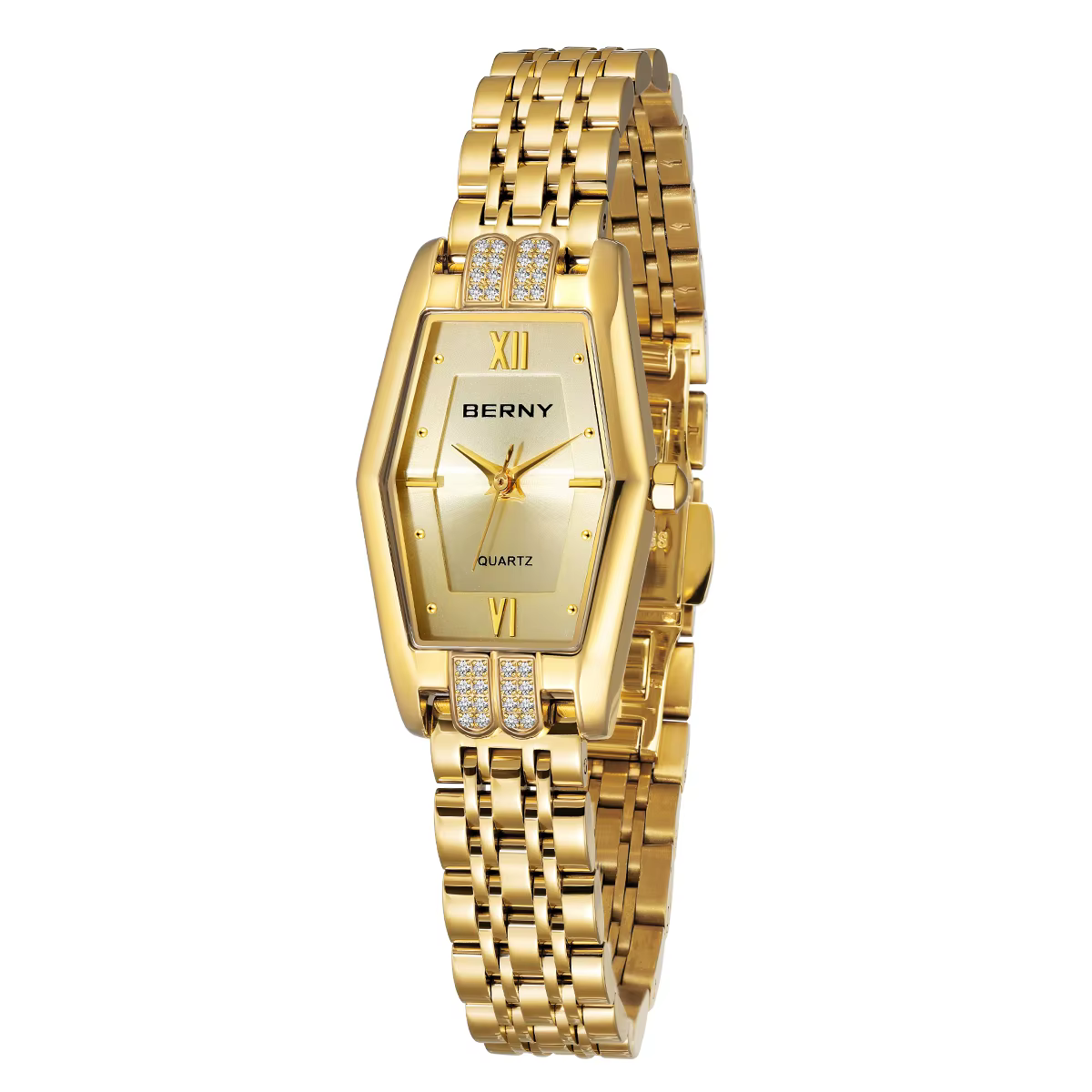 BERNY montres en or pour femmes élégant délicat hexagone dames