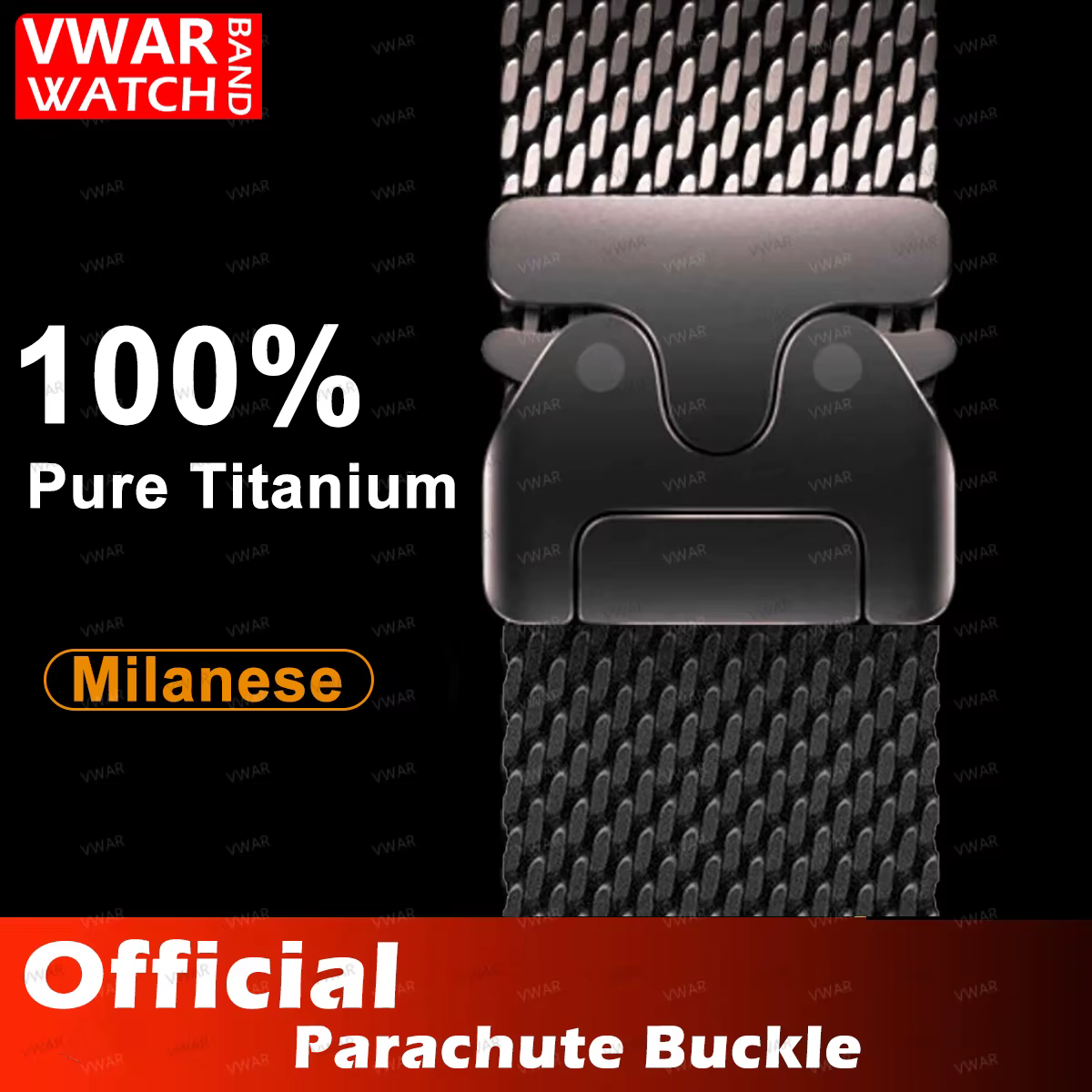 VWAR 100% Bracelet milanais en titane pur pour Apple Watch Ultra 3 2 bandes 49mm 45mm 46mm 44mm