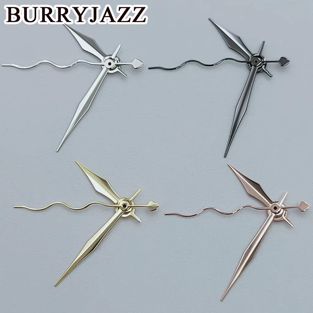 BURRYJAZZ NH35 NH36 NH38 7S26 7S36 4R35 4R36 aiguilles de montre non lumineuses bouclées ondulation