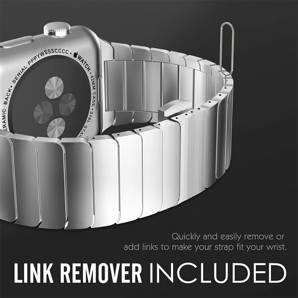 Bracelet de luxe en acier inoxydable pour Apple Watch série 10 9 8 7 46mm 45mm 41mm