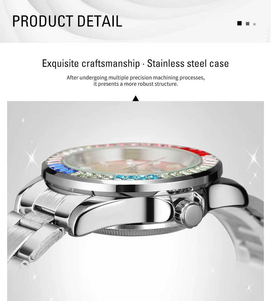 2024WINNER Original diamants colorés mécanique étanche montre pour hommes mouvement automatique en acier inoxydable montres de luxe