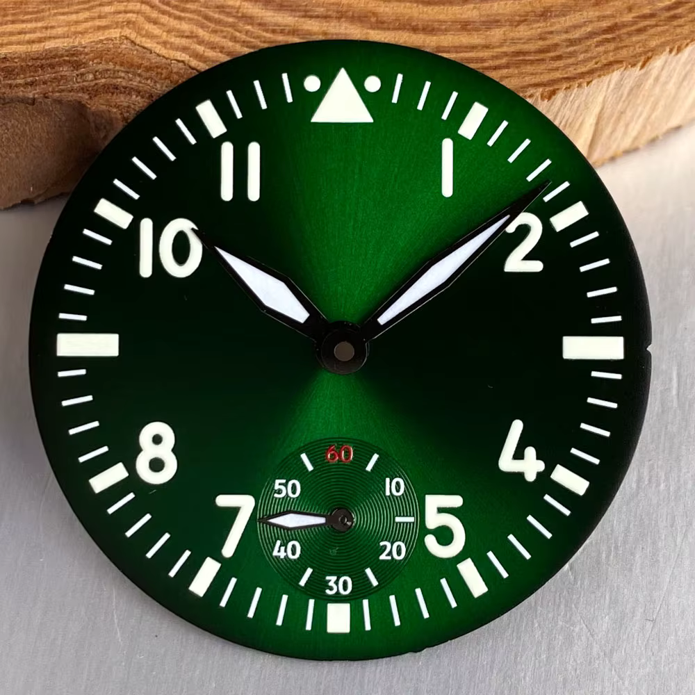 Nouveau cadran de montre noir, bleu, vert, blanc de 37 mm avec aiguilles pour mouvements Sea-gull ST3621 ETA 6498, pièces de montre, outils d'horloger