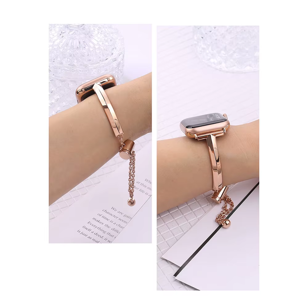 Bracelet à maillons en acier inoxydable pour Bracelet de montre Apple 6 7 8 SE 40mm 44mm 45mm 41mm 49mm, Bracelet mince pour femmes pour iWatch 5 4, accessoires