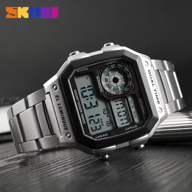 SKMEI 1335 montre numérique pour hommes rétro sport étanche Chrono électronique