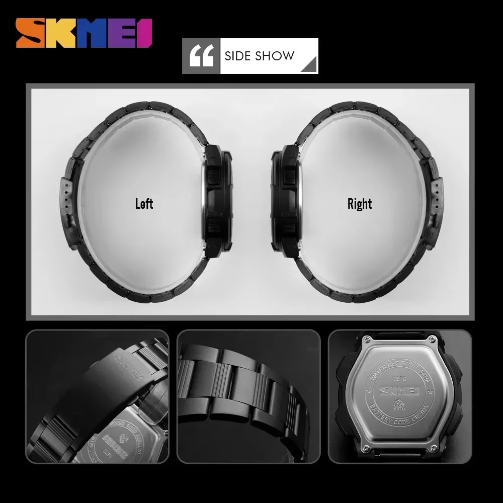 SKMEI 1370 luxe entièrement en acier affaires montre étanche Relogio Masculino