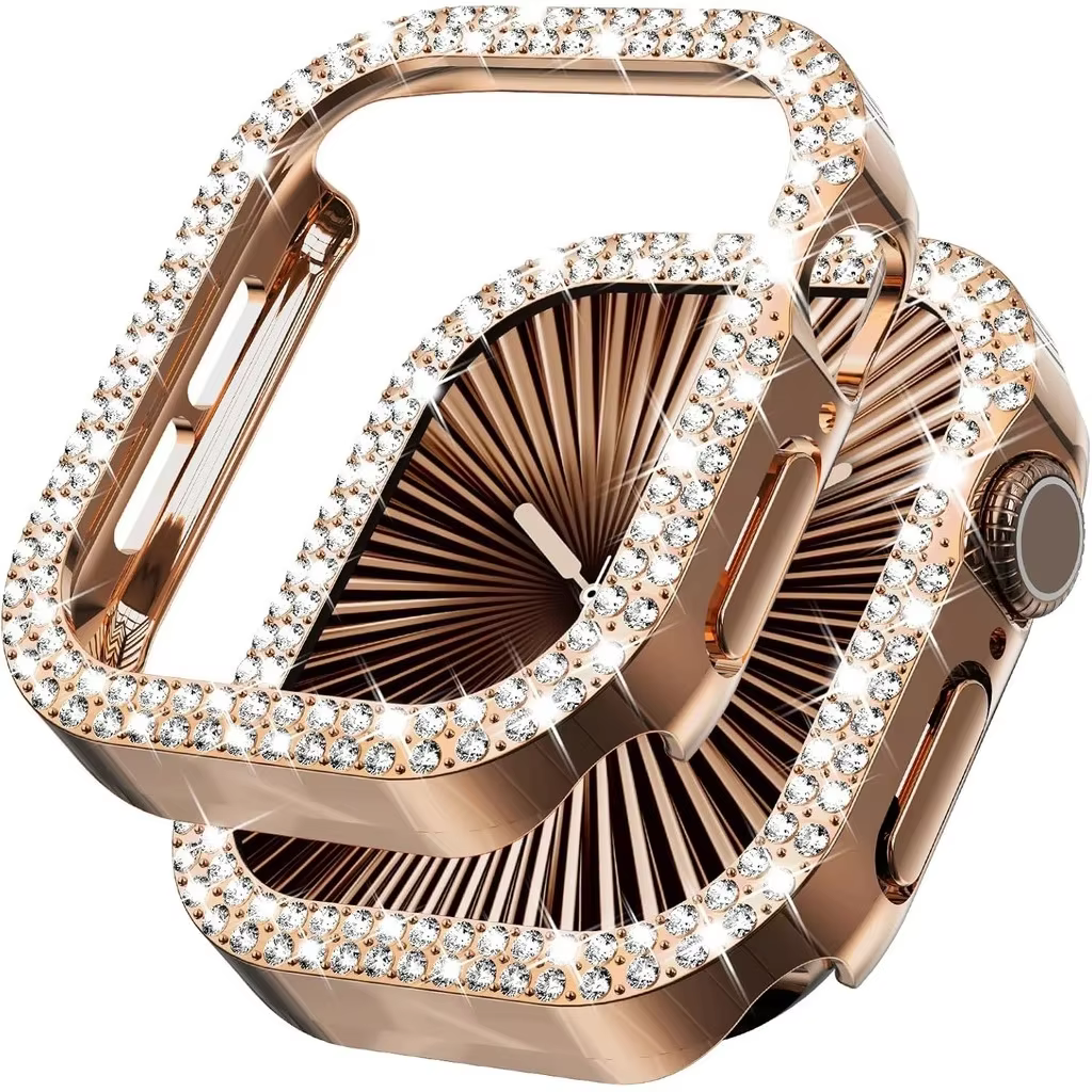 Étui creux en diamant scintillant pour Apple Watch